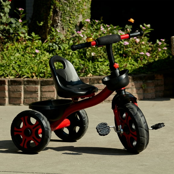 Kids Trike Children Tricycle Stroller Pedal Bike with 3 Wheels and 2 Baskets, Gift Toddler Tricycles for 2-4 Year Olds