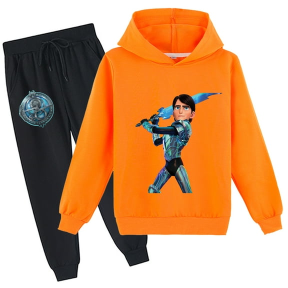 Kids Trollhunters Spring Autumn Pullover Hoodie and Sweatpants Tops Hooded Sweatshirt Outfits for Boys Girls
