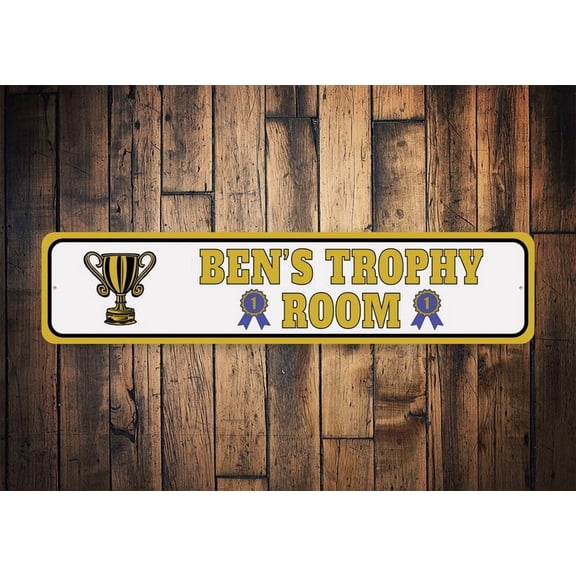 Kids Trophy Room Kid Trophy Sign Kids Trophy Trophy Room Kid Room Sign Kid Sign Kid Room Custom -Quality Kid Room Sign - Size: 16 x 4 Inches