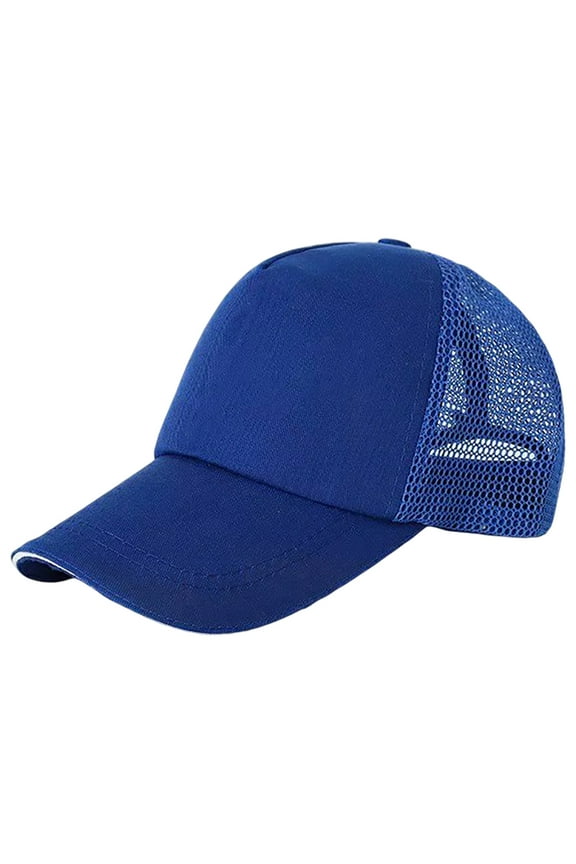 Kids Trucker Hat, Audhol Children's Solid Color Trucker Hats Summer Mesh Baseball Cap Trucker Cap for Child Summer Trucker Hats Blue One Size