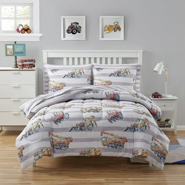 Kids Trucks Bed in a Bag 7 Piece Comforter, Sham & Sheet Set Full
