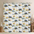 thumbnail image 1 of Trucks 30%-50% Blackout Curtains Cartoon Tractor Curtains, Yellow Bulldozer Excavator Curtains & Drapes Cute Construction Vehicles Living Room Curtains, Cute Kawaii Car Window Curtains, 1 of 6