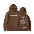 thumbnail image 1 of Kids Jesus Hoodies Letter Print Hoodies Long Sleeves Fashion Oversize Pullover Cute Sweatshirts for Boys Girls 7-8 Years, 1 of 3