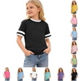 thumbnail image 1 of Kids Tshirt Short Sleeve Crew Neck Tshirts Casual Base Back To School Clothes 6-7 Years, 1 of 5