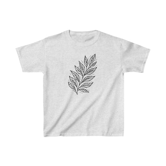 Kids Tshirt with Minimalist Boho Leaf Design - Choose from 3 Colors
