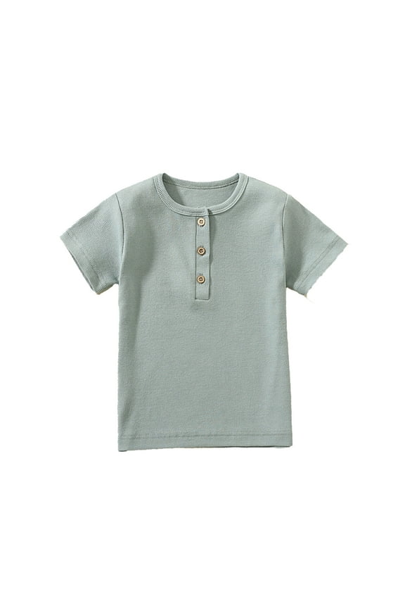 Kids Boy Clothes Comfortable Toddler Boy Short Sleeve Shirt Green Shirts Casual Tees Pajamas Boys 5-6 Years