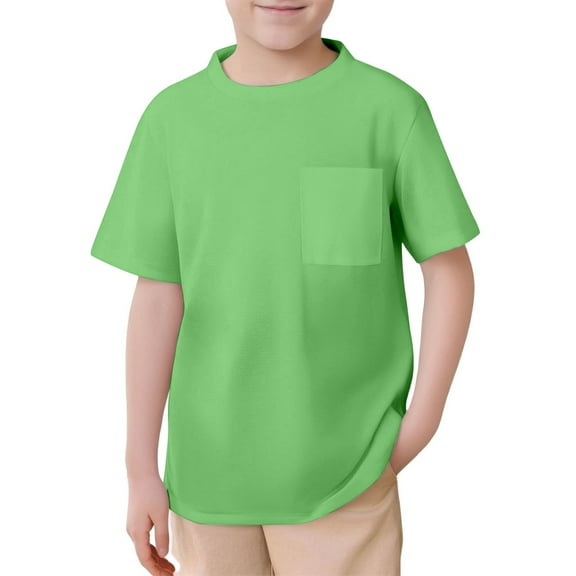 Kids Tshirts Boys Girls Trendy Short Sleeve Boys Shirts Green Tees Toddler Tee Shirts 7-8 Years Summer Clothes Boy