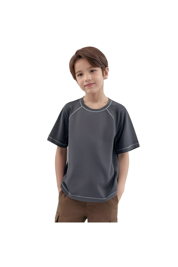 Kids Tshirts Casual Toddler Short Sleeve Shirt Grey Tees Boys Tee Shirts Toddler Shirts Boys 4-5 Years