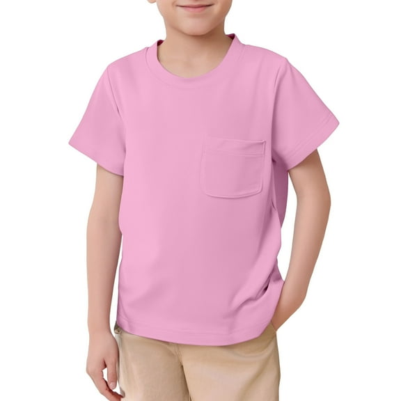 Kids Tshirts Soft Boys Short Sleeve T Shirts Pink Shirts Baseball Tops Pajamas Boys 4-5 Years