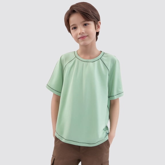 Kids Tshirts Trendy Toddler Boy Short Sleeve Shirt Green Tees Toddler Tee Shirts 11-12 Years Boy Pajamas