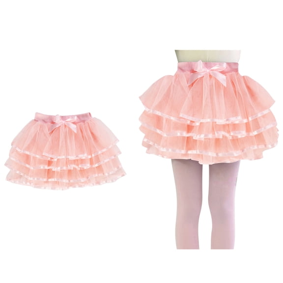Kids Tulle Skirt Layered Beige Tutu Elastic Waist Ballet Skirt Kid Dress Up Birthday Party 8-10 Years