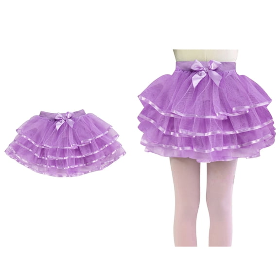 Kids Tulle Skirt Layered Purple Tutu Elastic Waist Tutu Ballet Skirts Girls Party Dress 3-4 Years