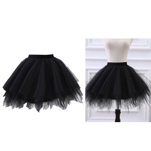 Kids Tulle Skirt Layers Black Tutu Elastic Waist Tutu Ballet Skirts Girls Party Dress 2-12 Years