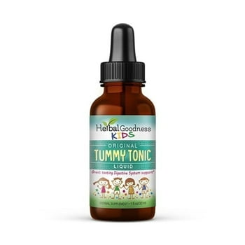 Kids Tummy Support - Children Stomach Relief, Multivitamins, Digestive Supplement, Tonic Liquid Extract, Chamomile, 1fl. oz | Herbal Goodness
