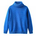 thumbnail image 1 of Kids Turtleneck, Comdrip Kids Winter Soft Warm Sweater Pullover Tops Turtleneck Cable Knit Sweater Kids Knit Sweater Blue 100, 1 of 6