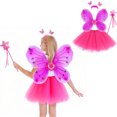 thumbnail image 1 of Kids Tutu Skirt Layered Pink Tutuwith Wings and Hairband Elastic Waist Kids Ballet Skirt Summer Princess Party Dress 3-10 Years, 1 of 3