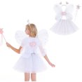 thumbnail image 1 of Kids Tutu Skirt Layered White Tutu Girls Sequin Skirt with Wings and Hairband Elastic Waist Princess Ballet Dance Dress Thanksgiving Tutu 3-10 Years, 1 of 3
