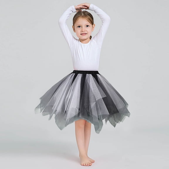 Kids Tutu for Girls Grey Tutu Ballet Tutu for Girls Puffy Tutu Girls Skirts Size 6-10 Years Children's Day Skirt