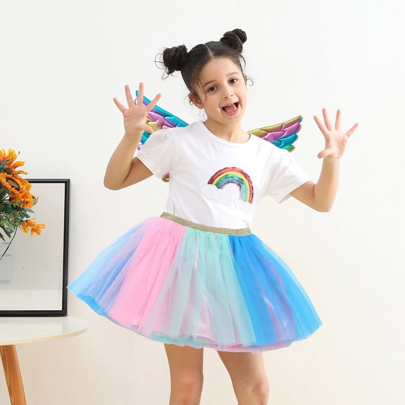 Kids Tutu for Girls Pink Skirt Fairy Skirt Birthday Dress Ballerina Dress up for Girls 9-11 Years Mardi Gras Suits Girl