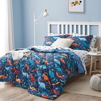 Kids Twin Bedding Comforter Set for Boys, 5 Pieces Soft Lightweight Dinosaur Bedding Twin Set with Sheets, Bed in a Bag,  Boys Twin Comforter Set