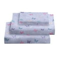 thumbnail image 1 of Kids Twin Sheet Set - Girls Light Purple Twin Sheet Set - Kids Toddlers Twin Microfiber Fitted Sheets - Girls Sheet Butterfly Floral Printed, 1 of 6