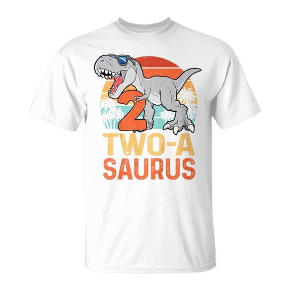 Kids Two A Saurus Rex 2Nd Birthday Dinosaur 2 Year Old Boys Unisex TShirt