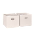 thumbnail image 1 of RiverRidge Kids 2 Piece Fabric Collapsible Storage Cube Organizers with Handles for Playroom Organization - Cream, 1 of 6