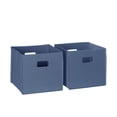 thumbnail image 1 of RiverRidge Kids 2 Piece Fabric Collapsible Storage Cube Organizers with Handles for Playroom Organization - Slate Blue, 1 of 3