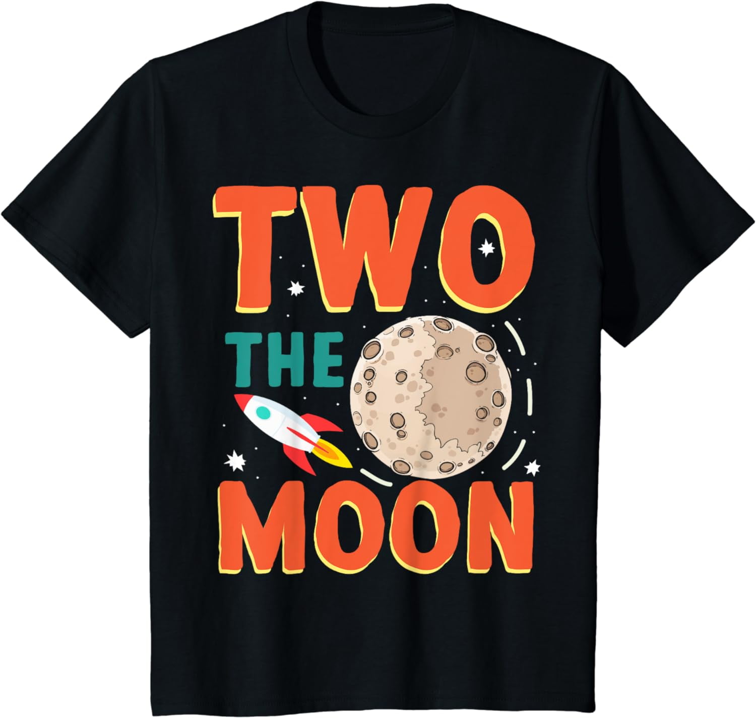 Kids Two The Moon Shirt Toddler 2nd Birthday Gift For 2 Year Old T-Shirt