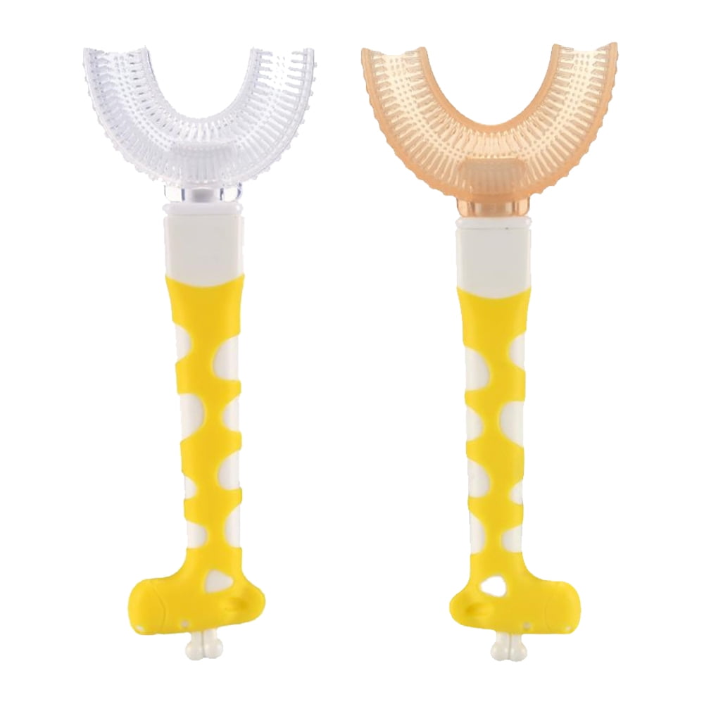 Kids’ U Shaped Toothbrush -- Round Silicone Toothbrush Head Makes ...