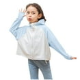 thumbnail image 1 of Kids UPF 50+ Lightweight Athletic Jacket Zip Up Long Sleeve Raglan Hoodie Sun Protection Quick Dry Clothes, 1 of 3