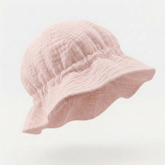 Kids UPF 50+ Sun Hat Pink Kids Girls Cotton Bucket Hat Kids Wide Brim,Size Free Size