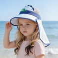 thumbnail image 1 of Kids UPF50+ Sun Hat With Neck Flap Adjustable Chin Strap Fisherman Cap for 1-4 Years Toddler Beach Outdoor, 1 of 4