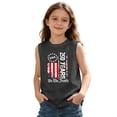 thumbnail image 1 of Kids USA 250th Independence Day Sleeveless Tank Top, Patriotic Flag Print Crew Neck Casual Tee for Boys Girls, Lightweight Summer Top for 4th of July(Grey1,3-4 Years), 1 of 6