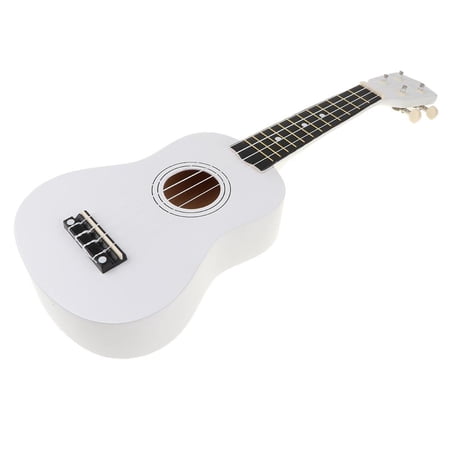 Kids Ukulele Guitar Toy Simulation 4 Strings Children Musical Educational Learning for Beginner (21Inch) White
