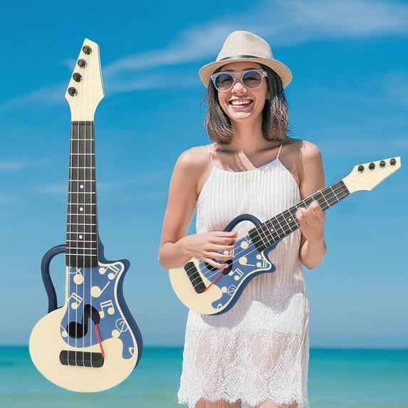 Kids Ukulele Starter Kit - Real 4-String Mini Guitar for Children Ages 5+ | Beginner Musical Instruments with Tuner & Songbook | Educational Toys & Birthday Gifts (Blue/Red)