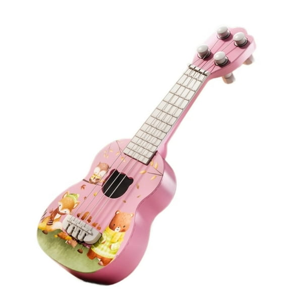 Kids Ukulele Toy Guitar With Realistic Sound Effects Cartoon Design For Early Music Education And Creative Play