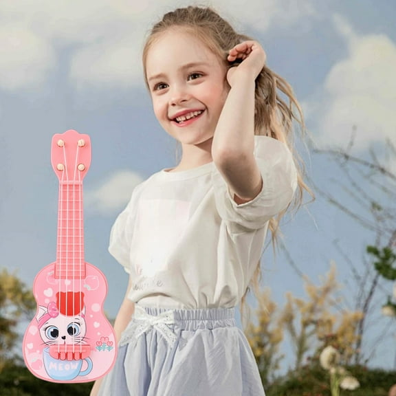 Kids Ukulele Toy, Mini Ukulele For Toddlers, Adjustable Tuning Battery-Free Musical Instrument, Cute Colorful Character Design Lightweight And Durable Plastic