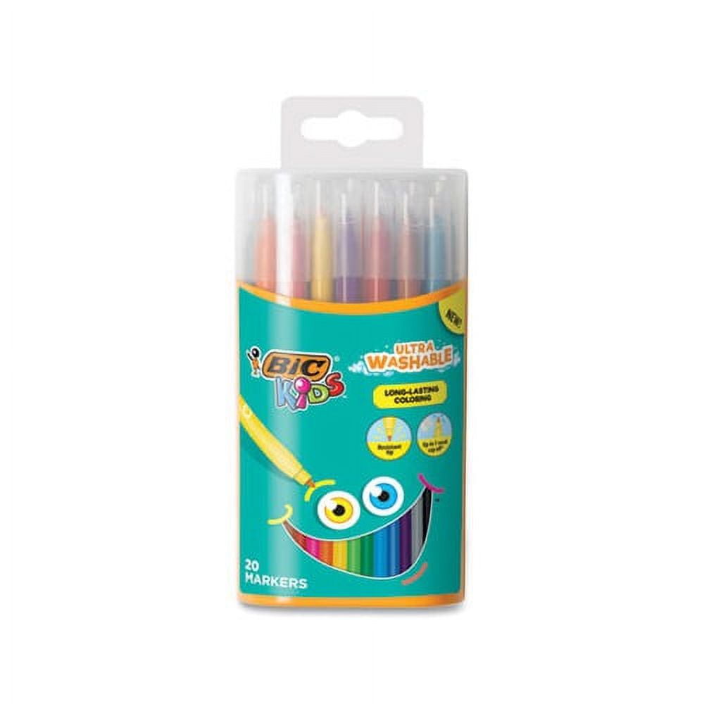 Kids Ultra Washable Markers in Plastic Tube Medium Bullet Tip, Assorted
