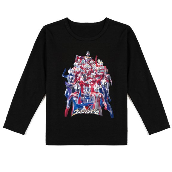 Kids Ultraman Cotton Long Sleeve T-shirt: Trendy Print for Spring & Autumn Fashion for Boys and Girls