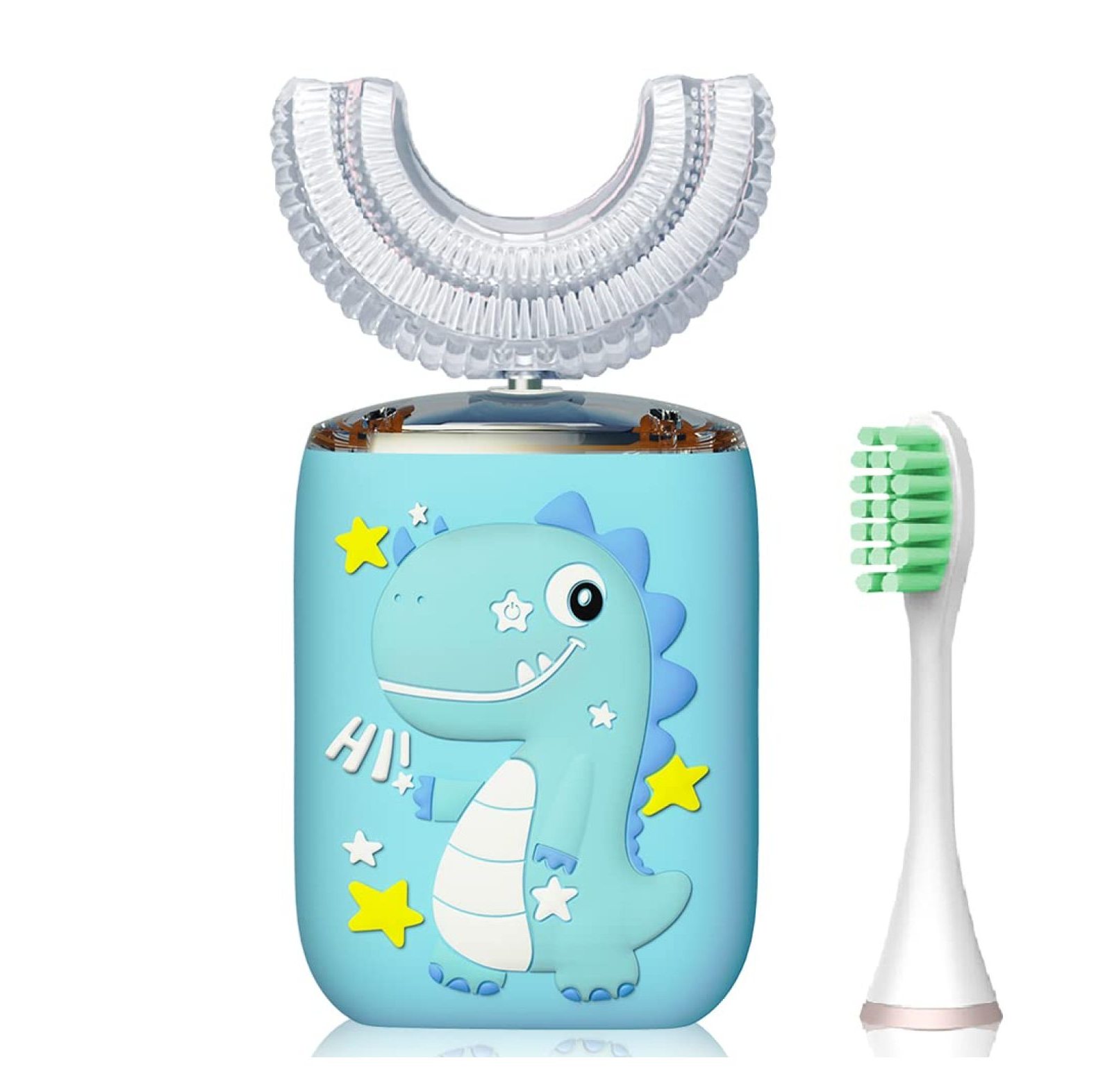 Kids Ultrasonic Electric Toothbrush, UShaped Toothbrush 6 Gear Speed