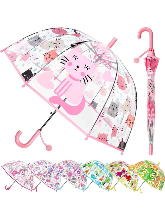 Kids Umbrella Clear Bubble Umbrellas for Rain,Safety Dome Windproof Umbrella for Kid Girls and Boys