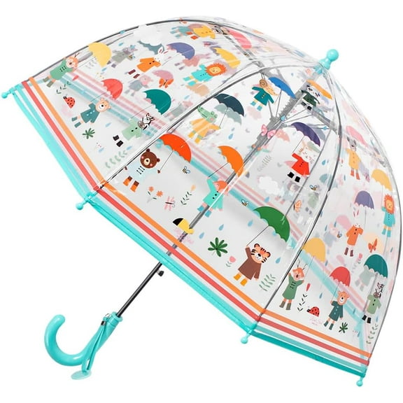 Kids Umbrella Clear Bubble Umbrellas for Rain,Safety Dome Windproof Umbrella for Kid Girls and Boys