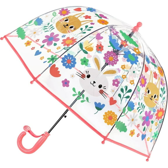 Kids Umbrella Clear Bubble Umbrellas for Rain,Safety Dome Windproof Umbrella for Kid Girls and Boys