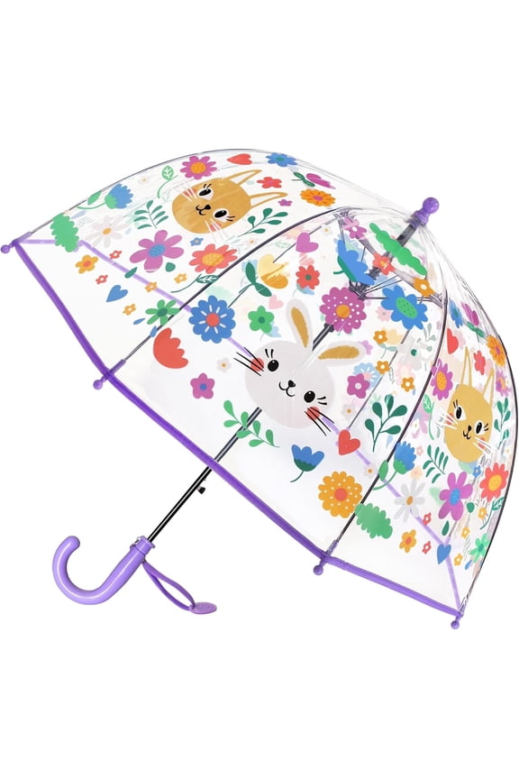 Kids Umbrella Clear Bubble Umbrellas for Rain,Safety Dome Windproof Umbrella for Kid Girls and Boys