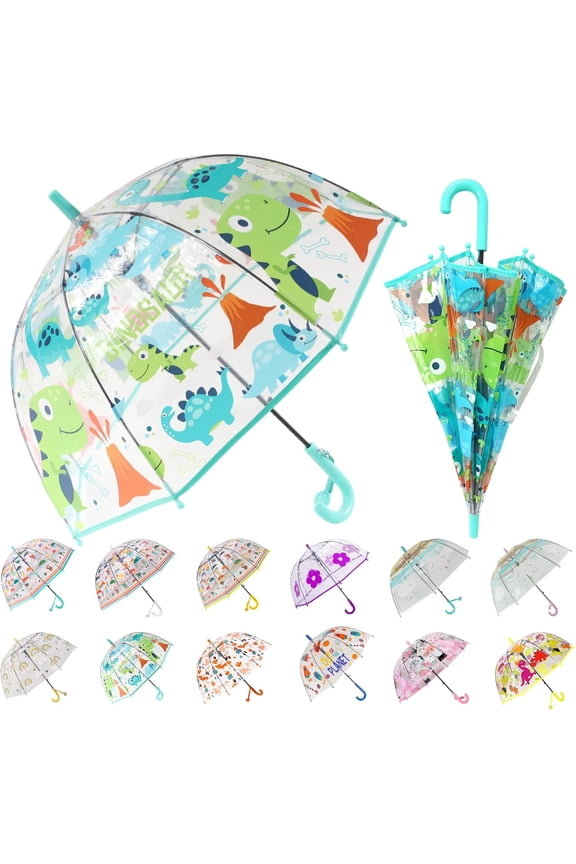 Kids Umbrella for Girls & Boys Toddler Childrens Clear Bubble Umbrella for Kids Small Durable Kids Umbrellas for Rain Outdoor