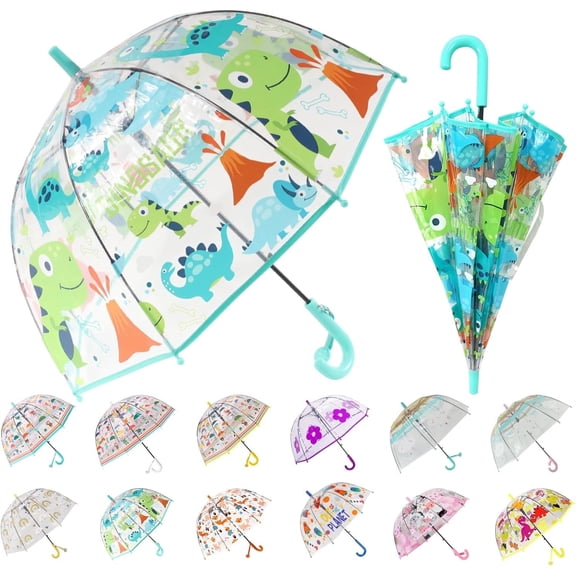 Kids Umbrella for Girls & Boys Toddler Childrens Clear Bubble Umbrella for Kids Small Durable Kids Umbrellas for Rain Outdoor