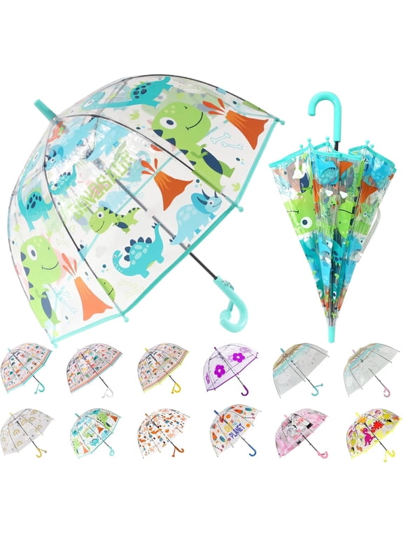 Kids Umbrella for Girls & Boys Toddler Childrens Clear Bubble Umbrella for Kids Small Durable Kids Umbrellas for Rain Outdoor