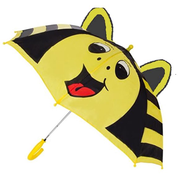 Kids Umbrella w a Whistle Sun Rain Protection Windproof- Frog Bee Cat Lady Bug Butterfly Panda