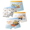 thumbnail image 1 of Kids Underwear Boys 4 Pack Cotton Toddler Kids Boys Digger Print Boxer Briefs Stretch Fabric Elastic Waistband Soft Breathable Toddler Underwear 6 Years-8 Years Light Blue, 1 of 3